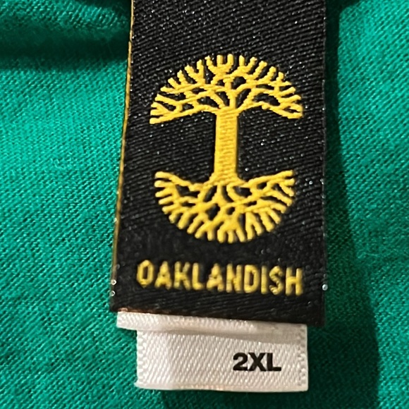 OAK By Oaklandish Green w/Yellow OAK Print T-Shirt Sized Men’s 2XL - Picture 5 of 8